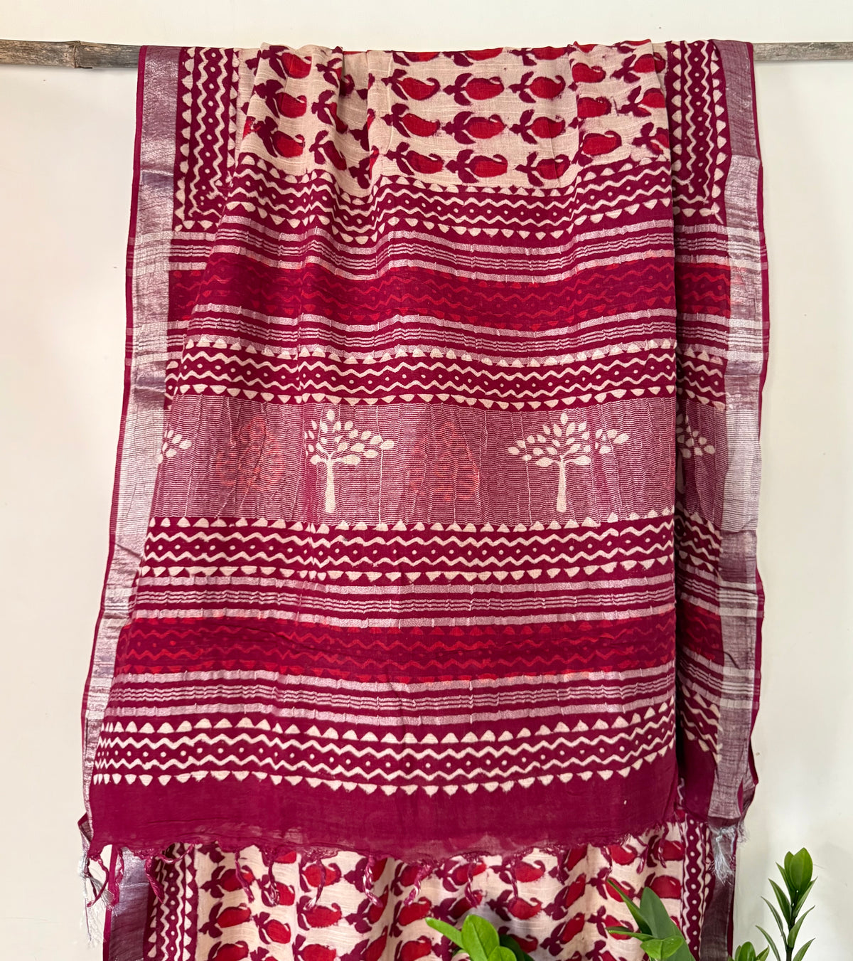 Brick Paisley Saree