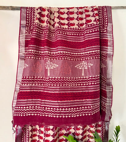Brick Paisley Saree