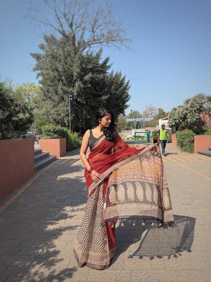 Wine Beauty Saree
