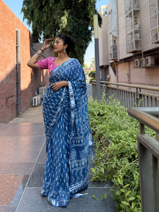 Indigo Petal Saree