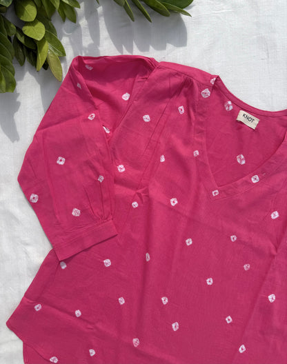 Pink Bandhani Top
