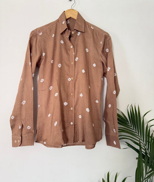 Beige Bandhani Shirt