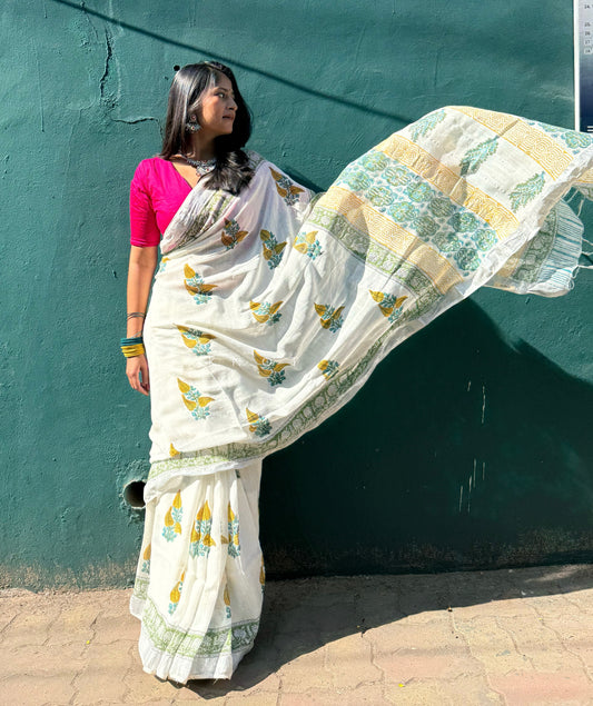 White Love Saree