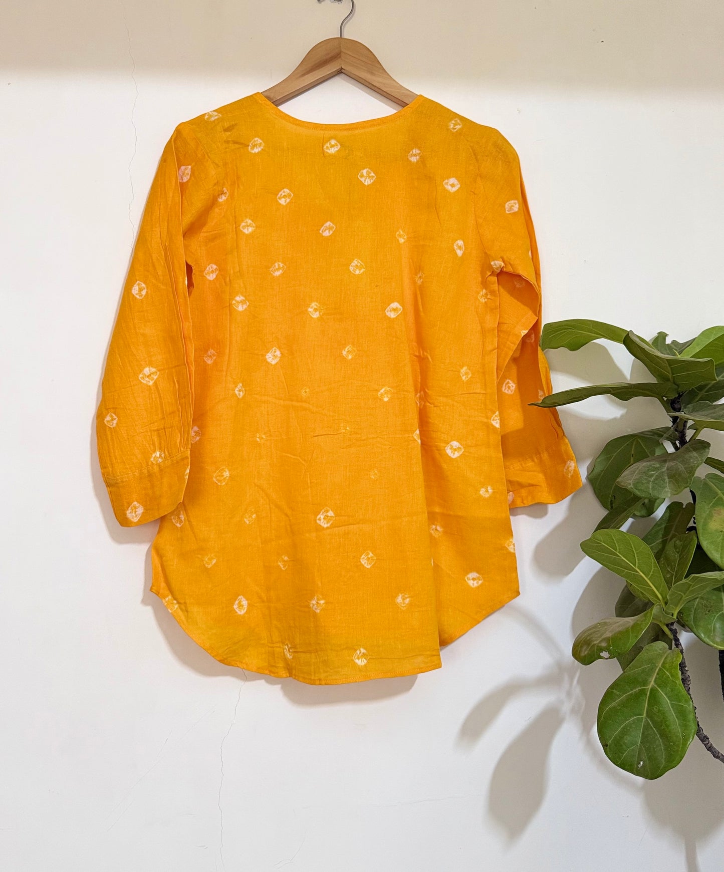Turmeric Bandhani Top
