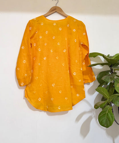 Turmeric Bandhani Top
