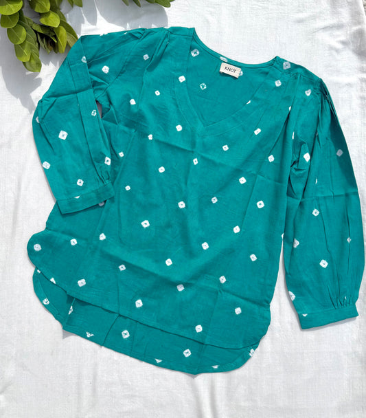 Aqua Bandhani Top
