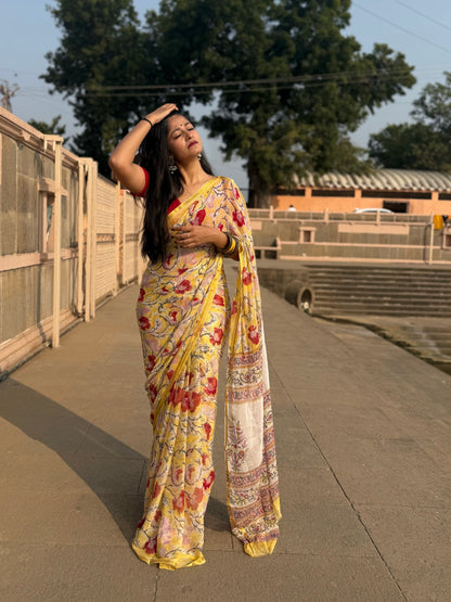 Misted Lemon Saree