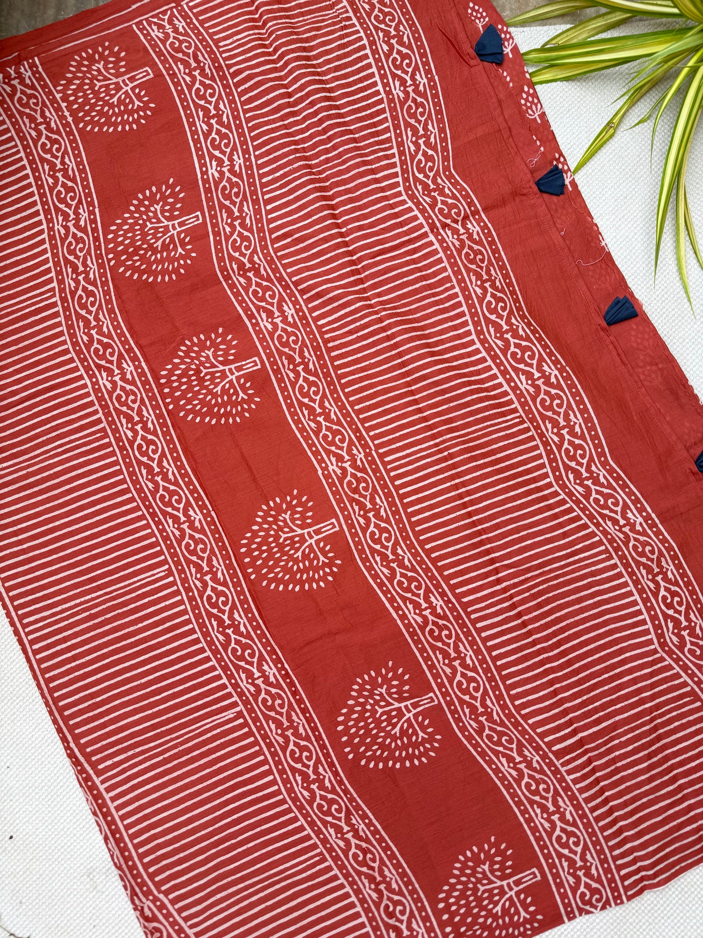 Rust Cone Saree