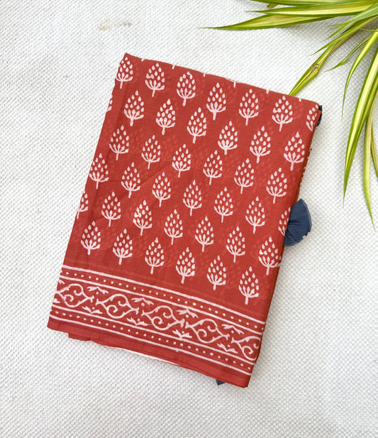 Rust Cone Saree