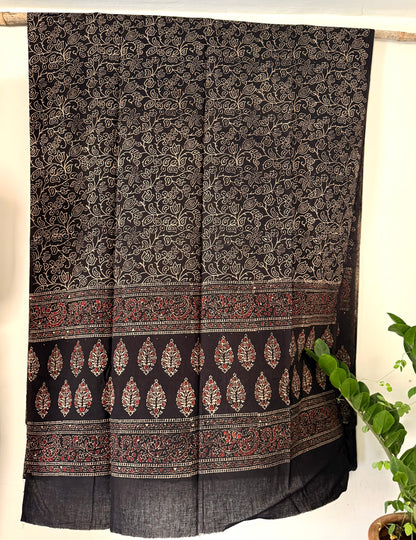 Black Ajrakh Dupatta