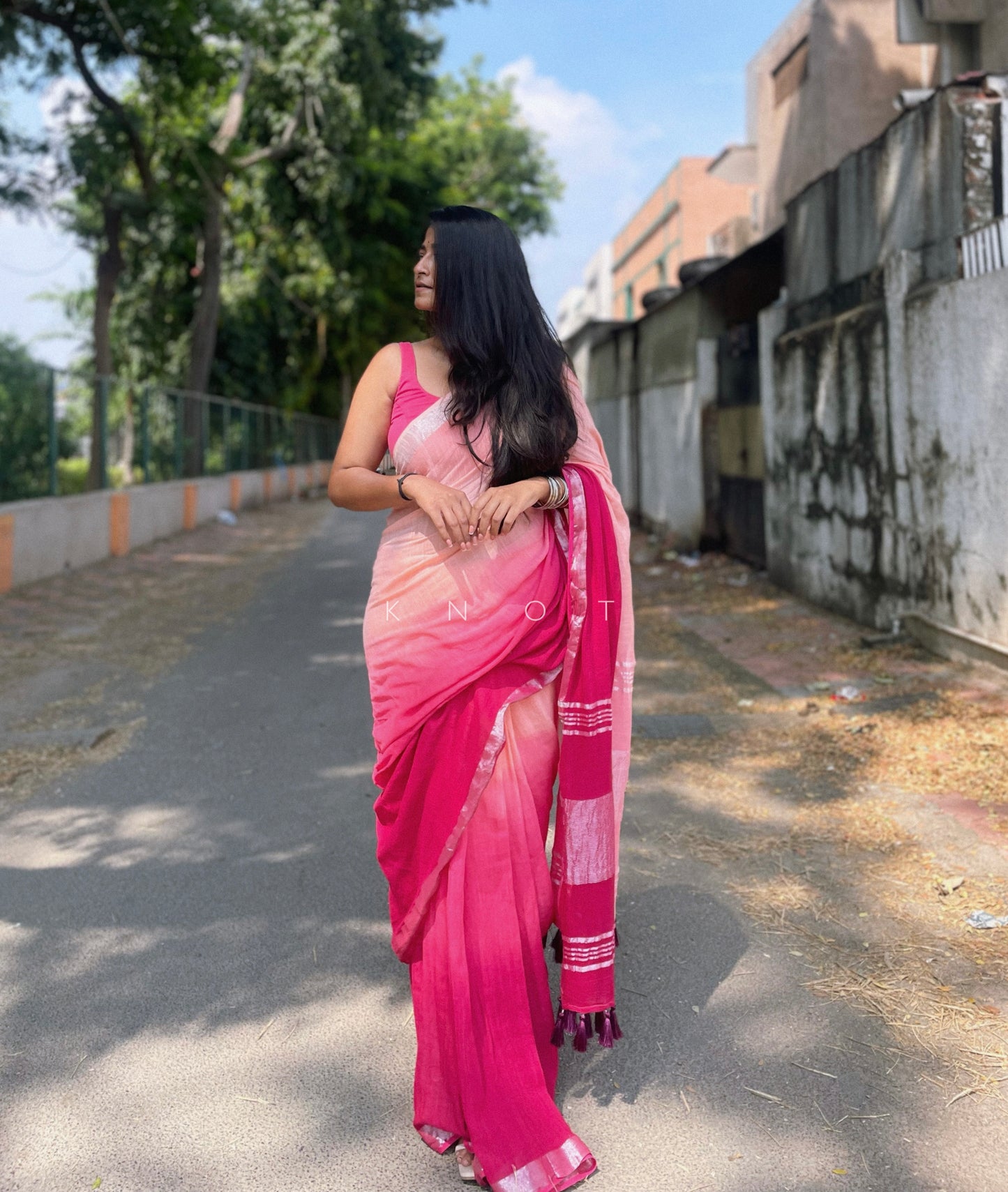 Flaming Plum Saree