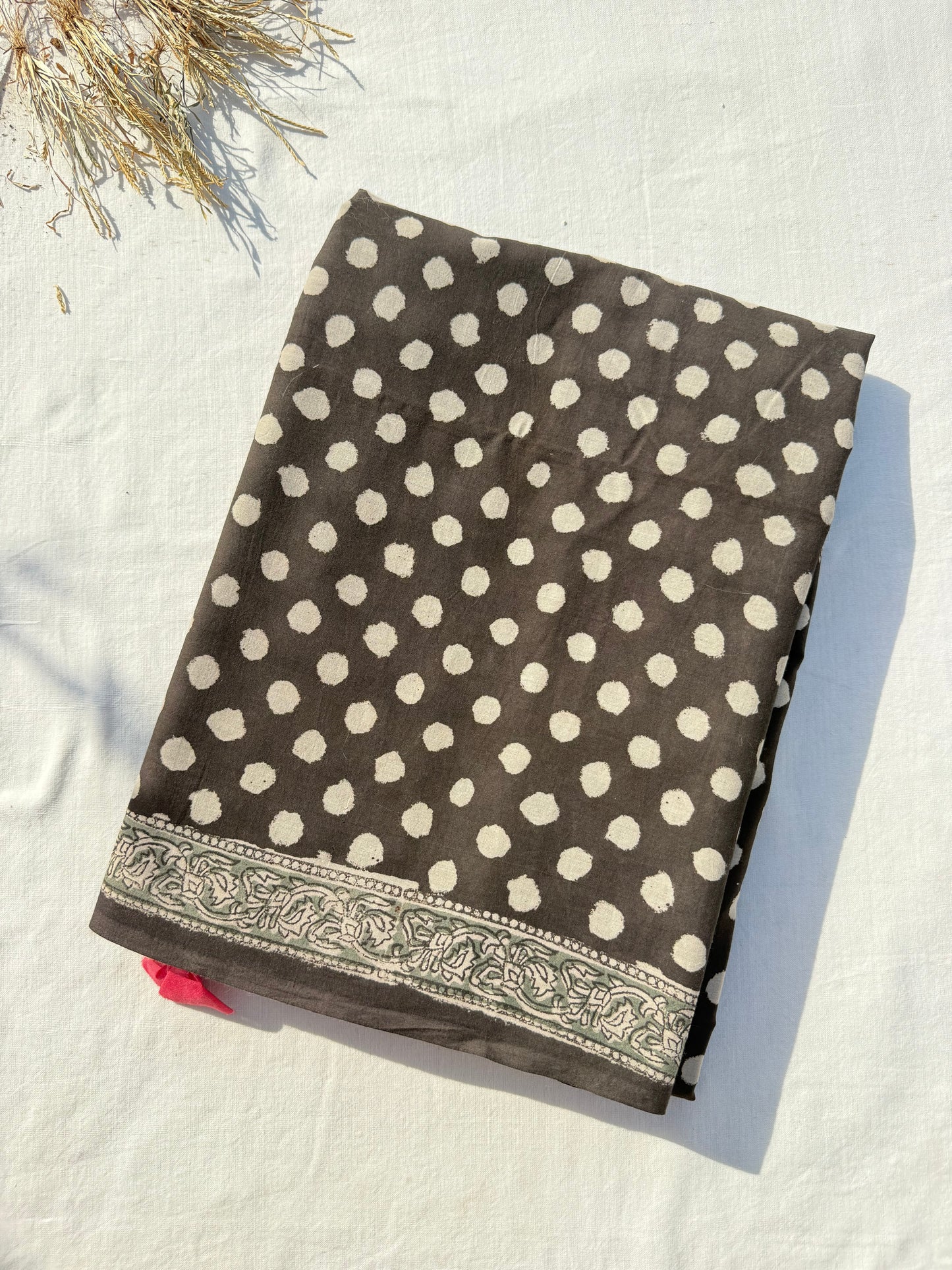 Grey Polka Saree