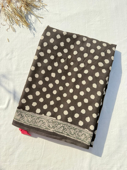 Grey Polka Saree