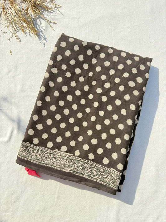 Grey Polka Saree
