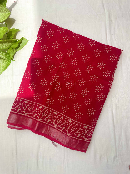 Red Poppy Saree