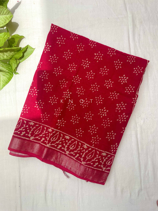 Red Poppy Saree
