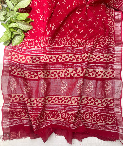 Red Poppy Saree
