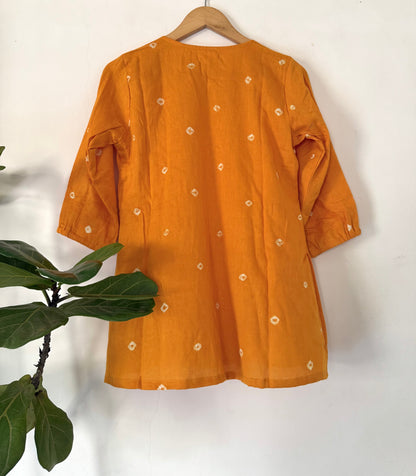 Turmeric Bandhani Top