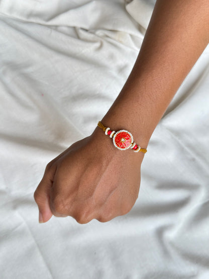 Peach Bead Rakhi