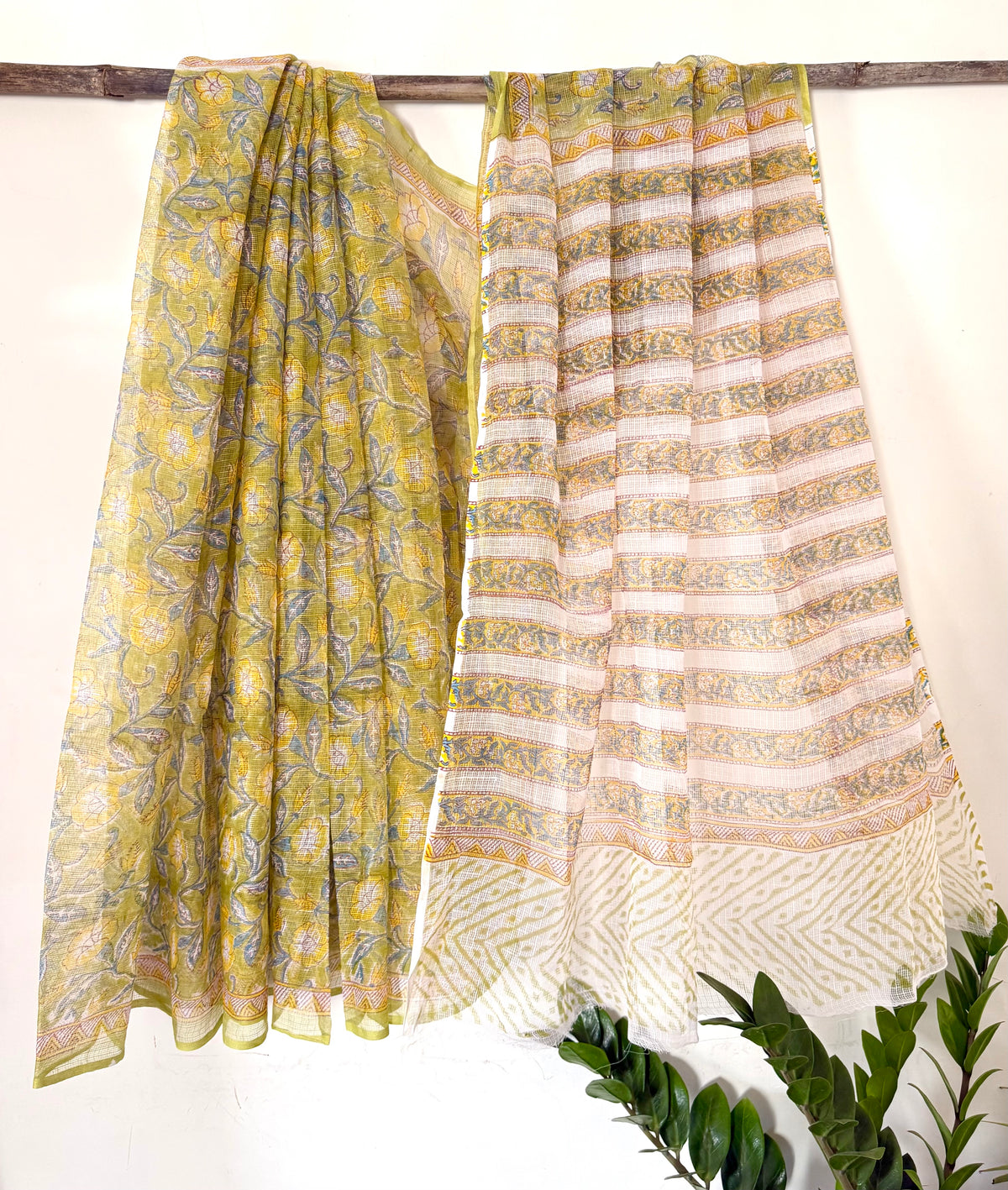 Lime Vines Saree