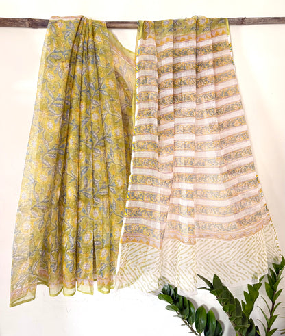 Lime Vines Saree