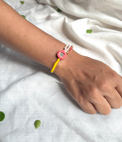 Peach Mirror Rakhi