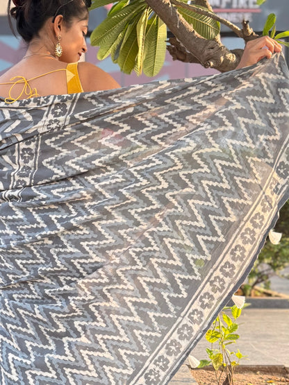 Grey Love Saree