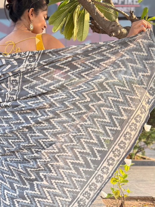 Grey Love Saree