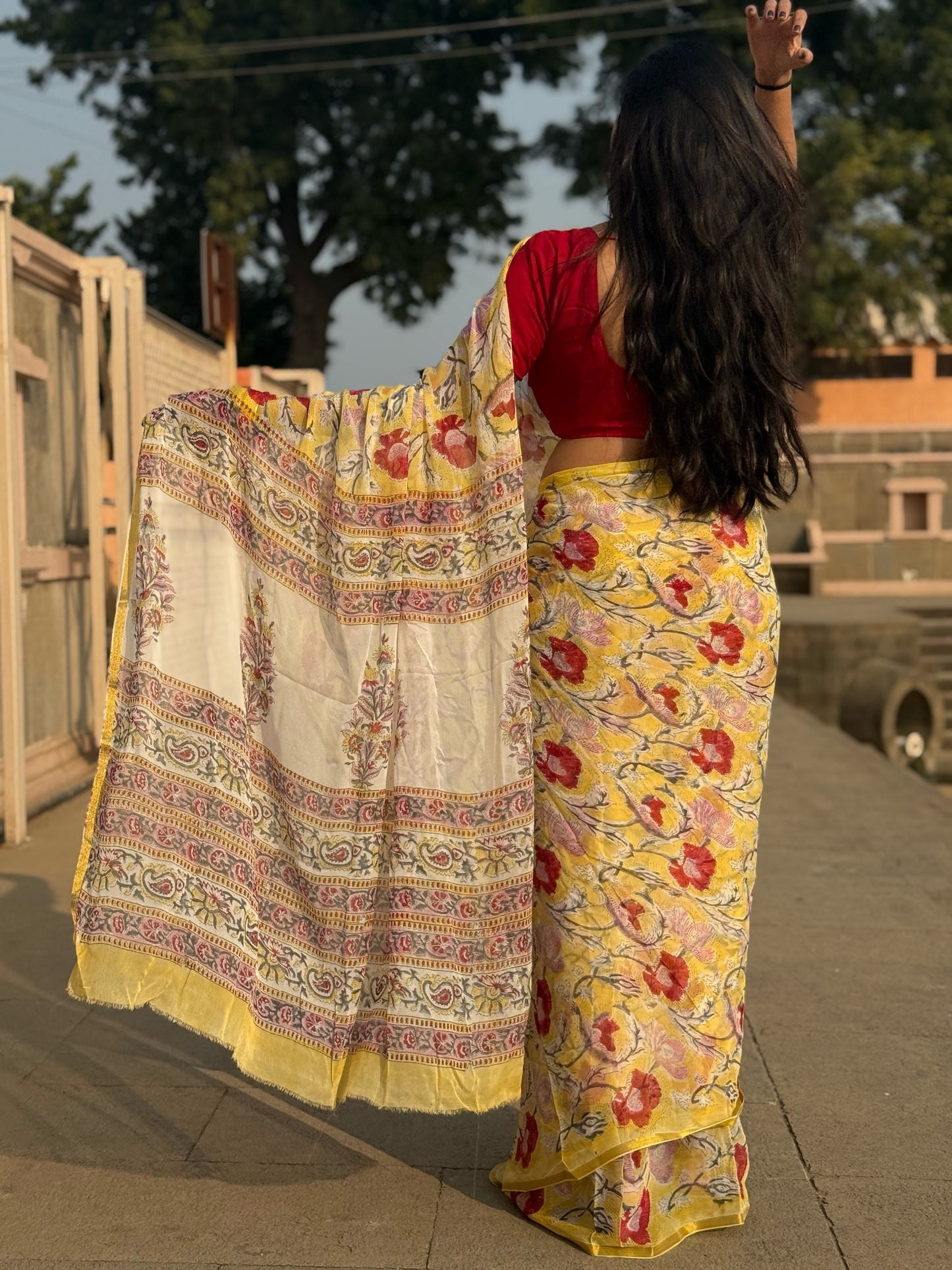 Misted Lemon Saree