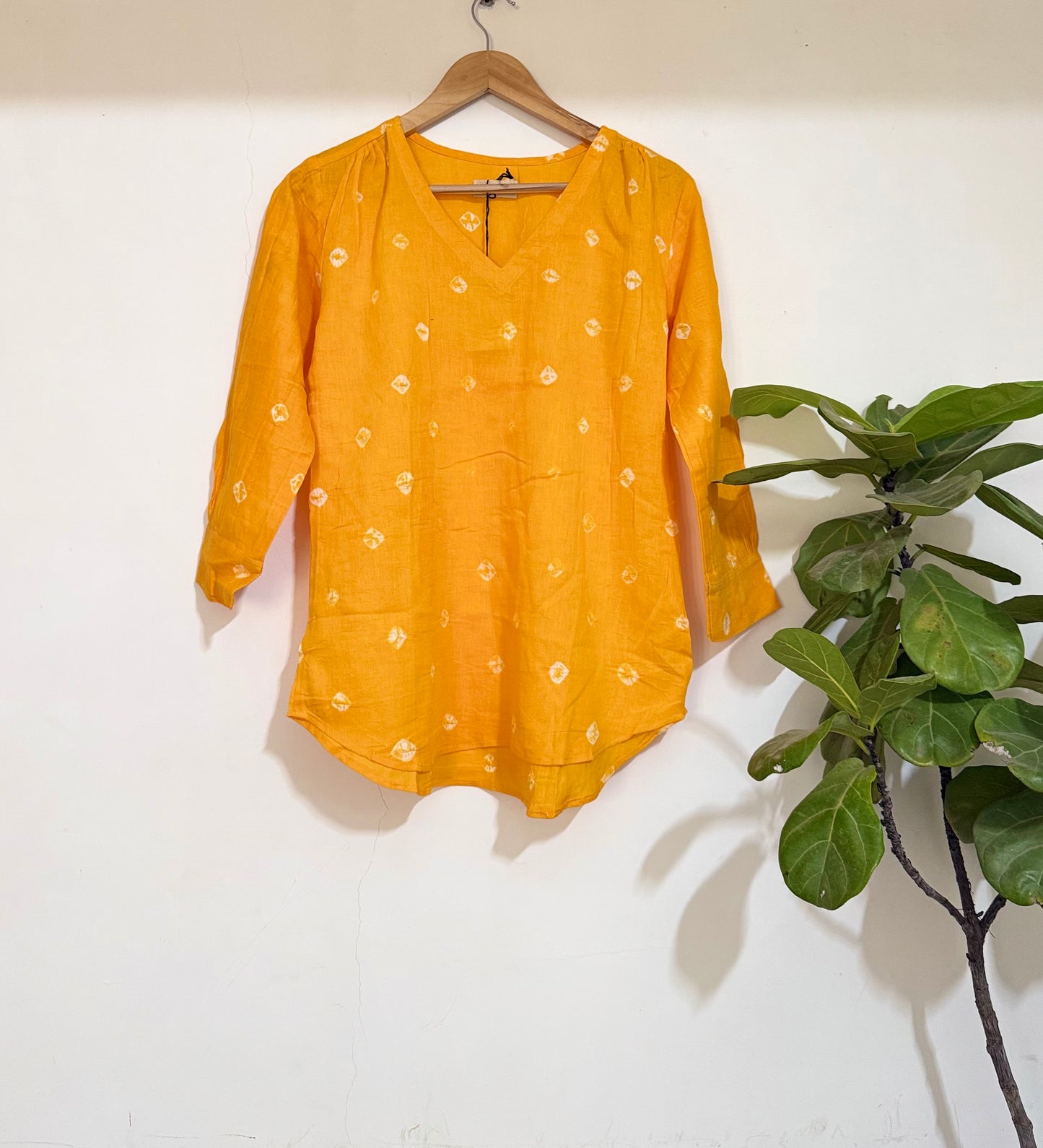Turmeric Bandhani Top