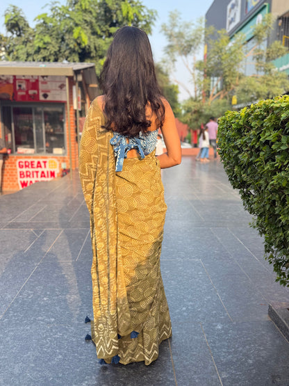 Olive Spiral Saree