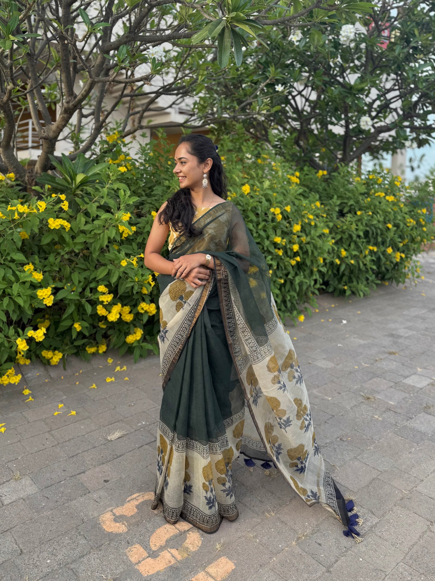 Forest Border Saree