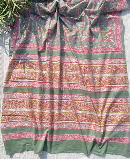 Mint Blossom Saree