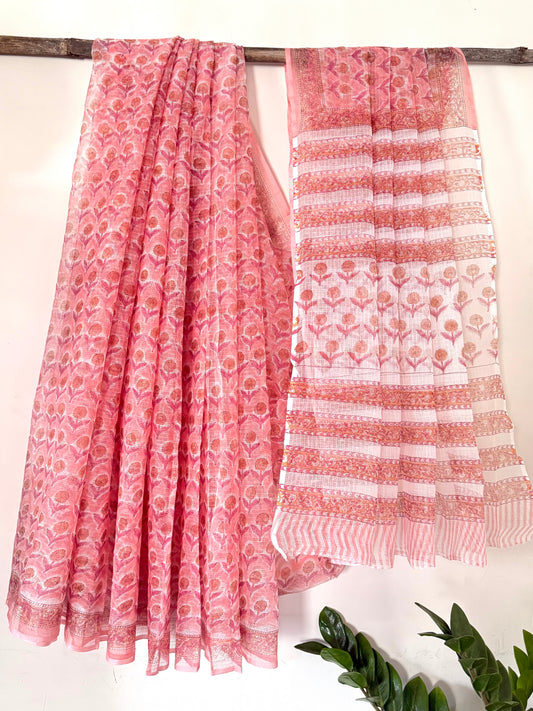 Peachy Fields Saree