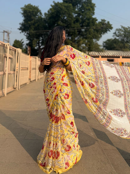 Misted Lemon Saree