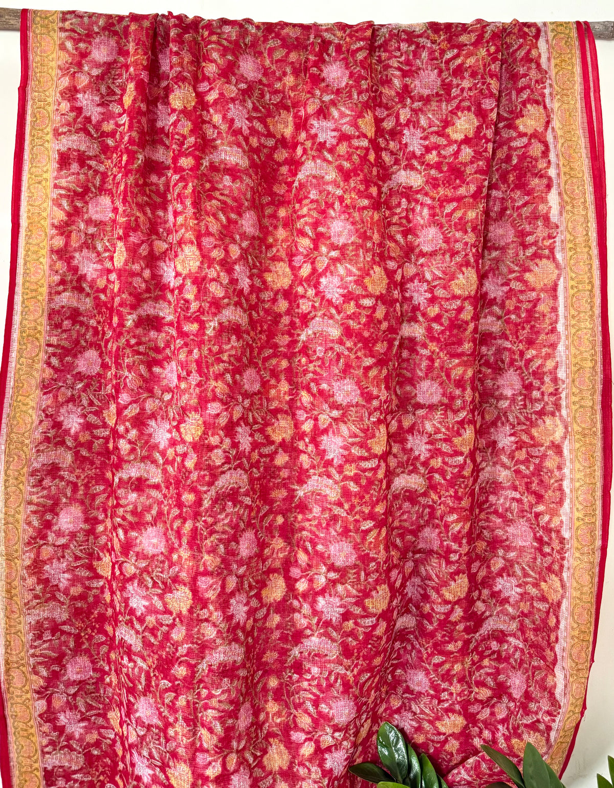 Crimson Flora Saree