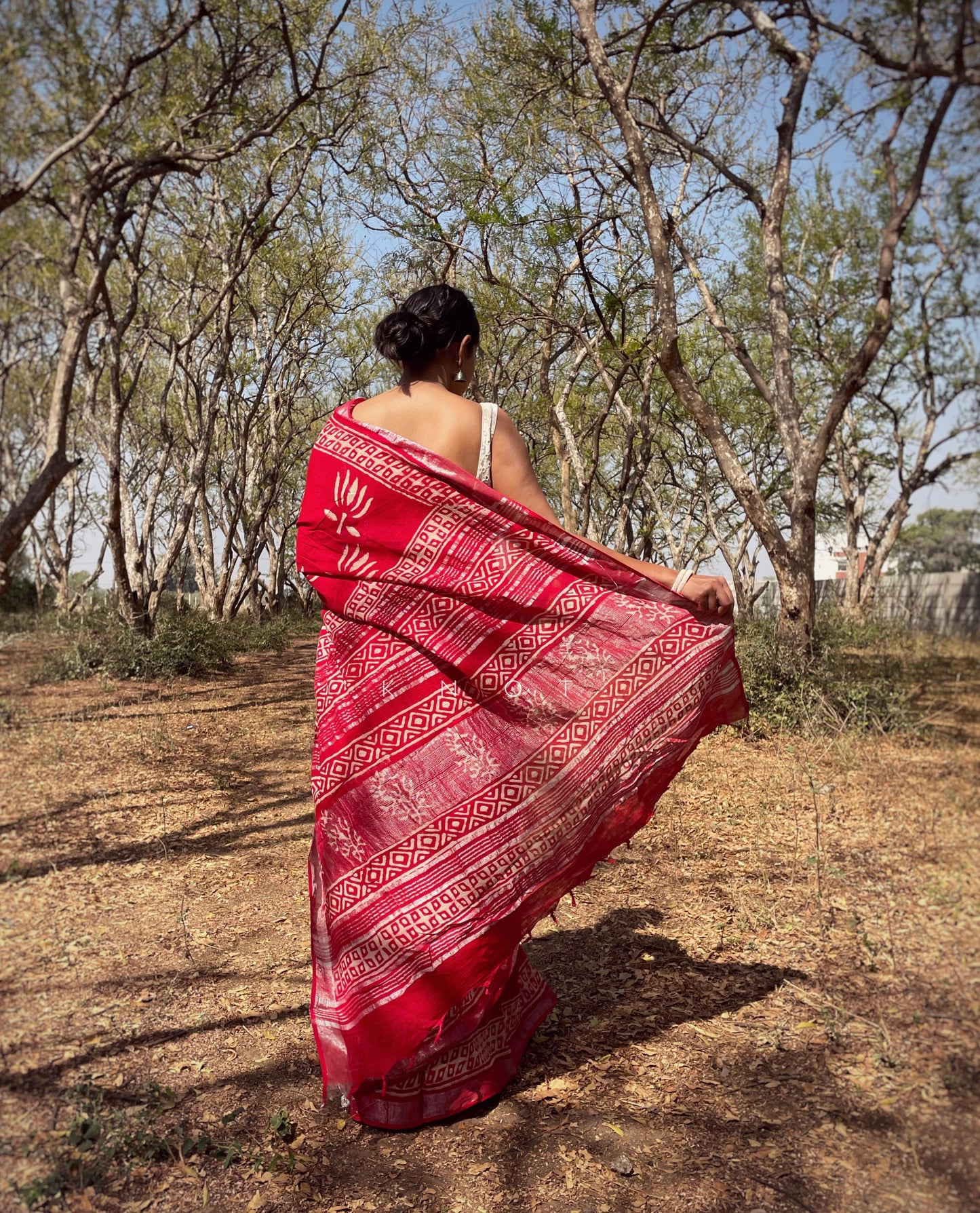 Red Lotus Saree