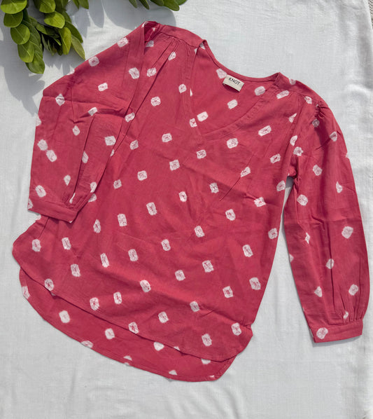 Coral Bandhani Top