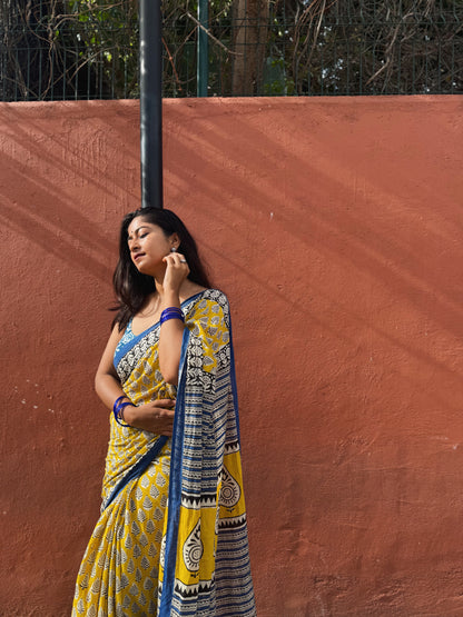 Golden Fern Saree