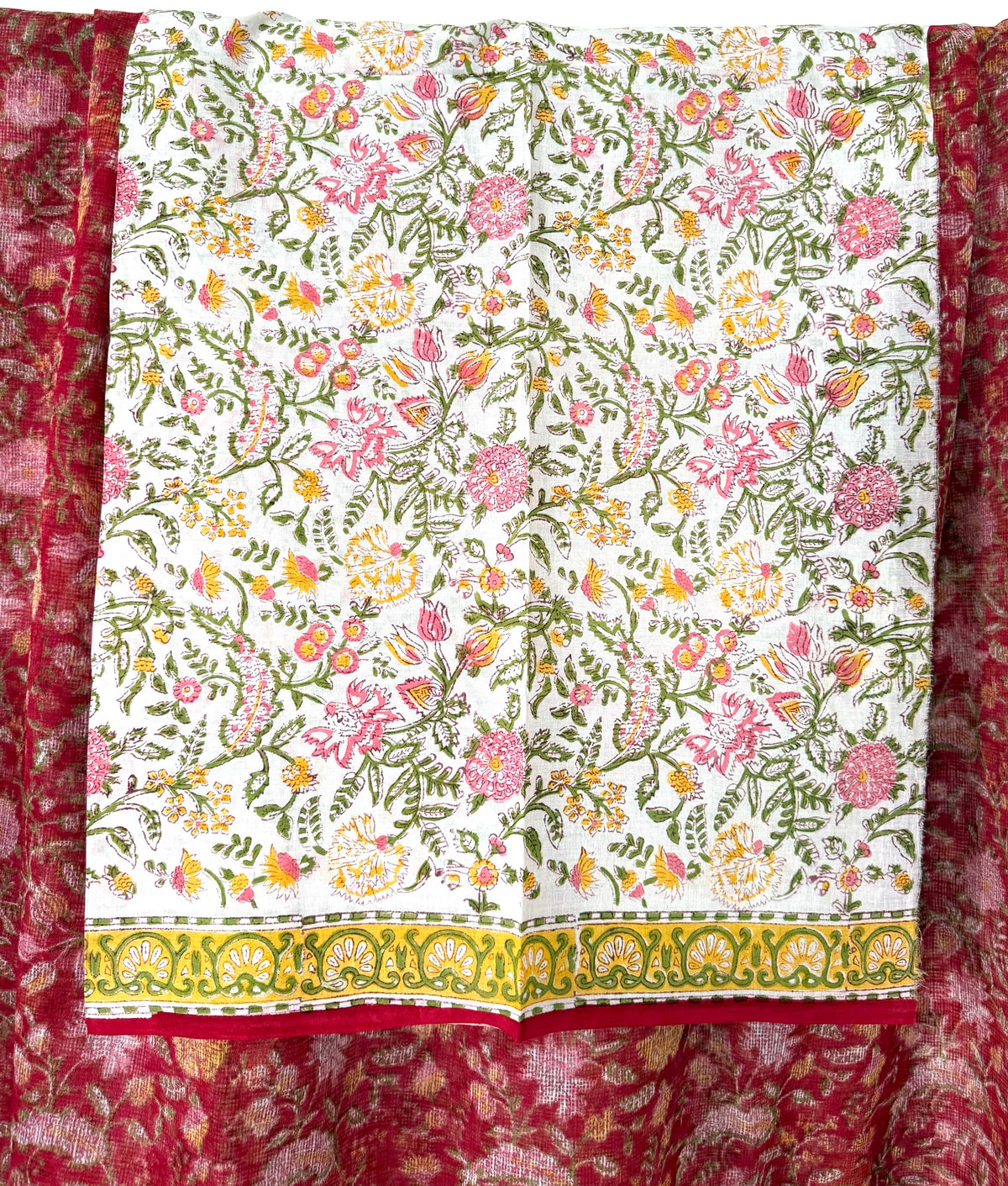 Crimson Flora Saree