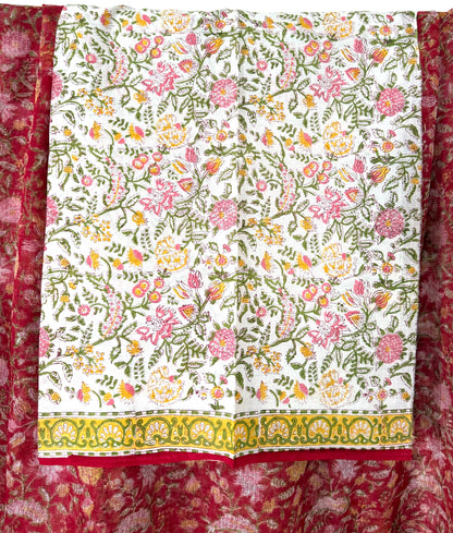 Crimson Flora Saree