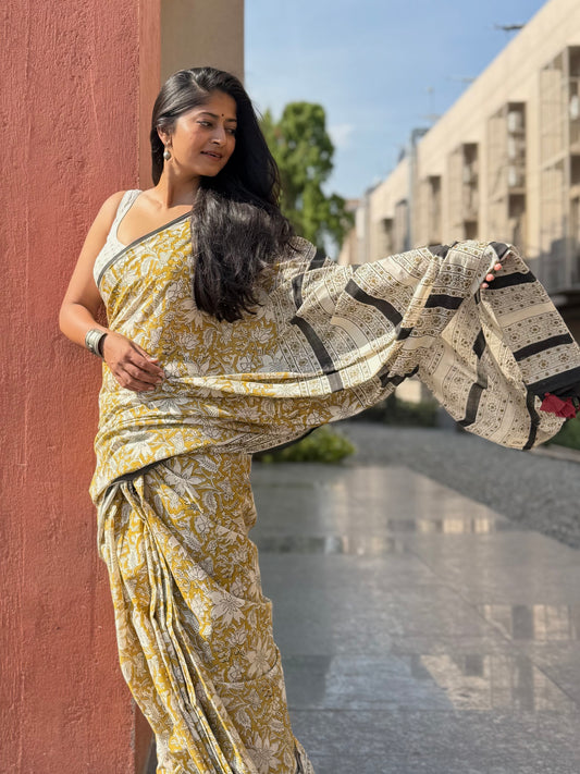 Ochre Vine Saree