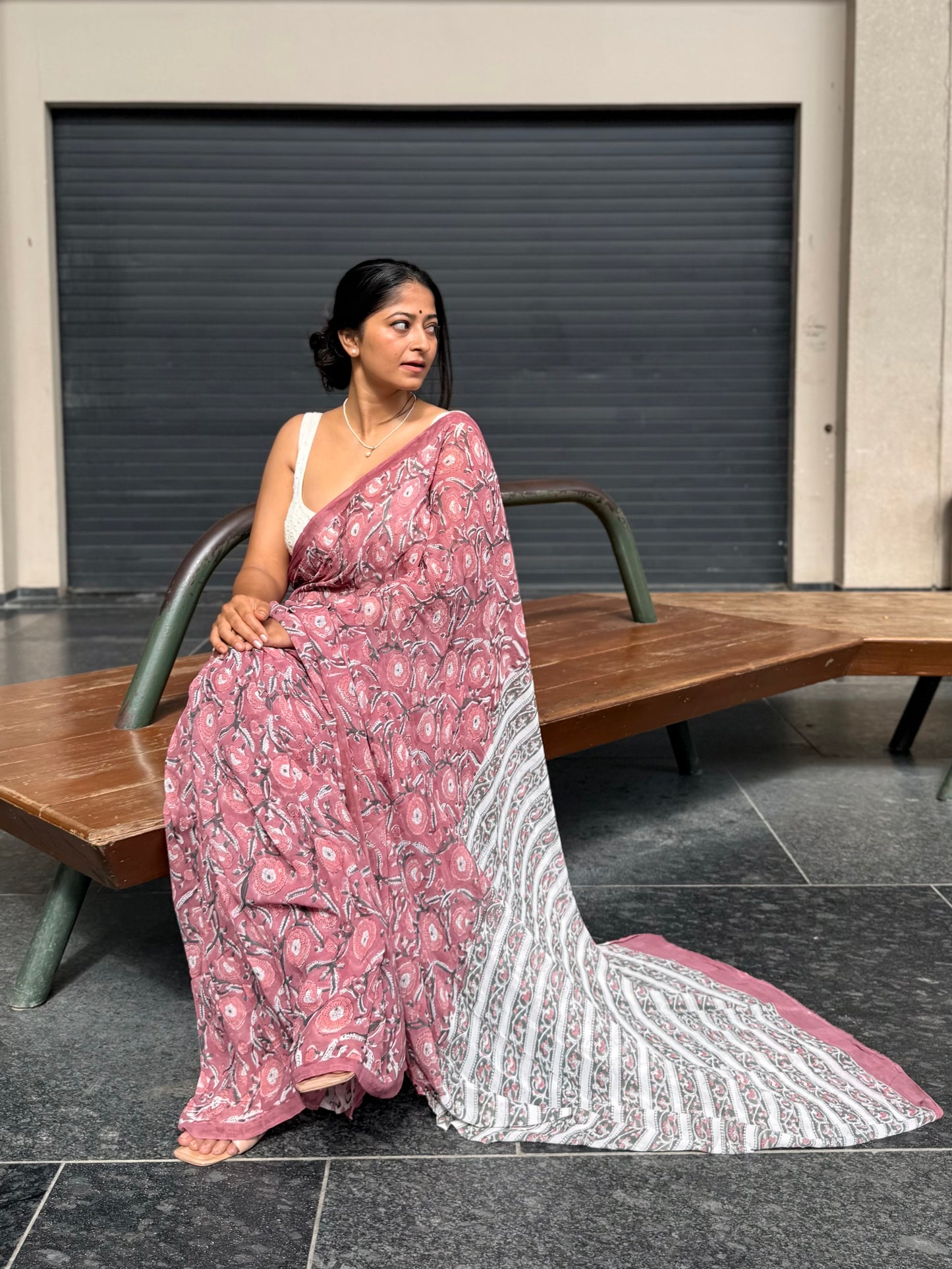 Evening Bloom Georgette Saree