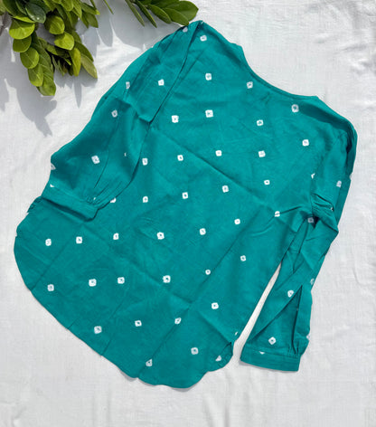 Aqua Bandhani Top