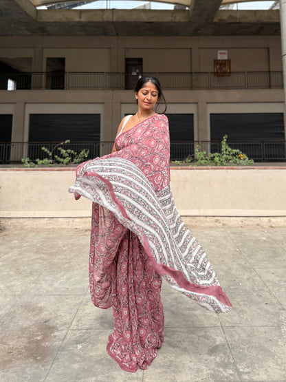 Evening Bloom Georgette Saree
