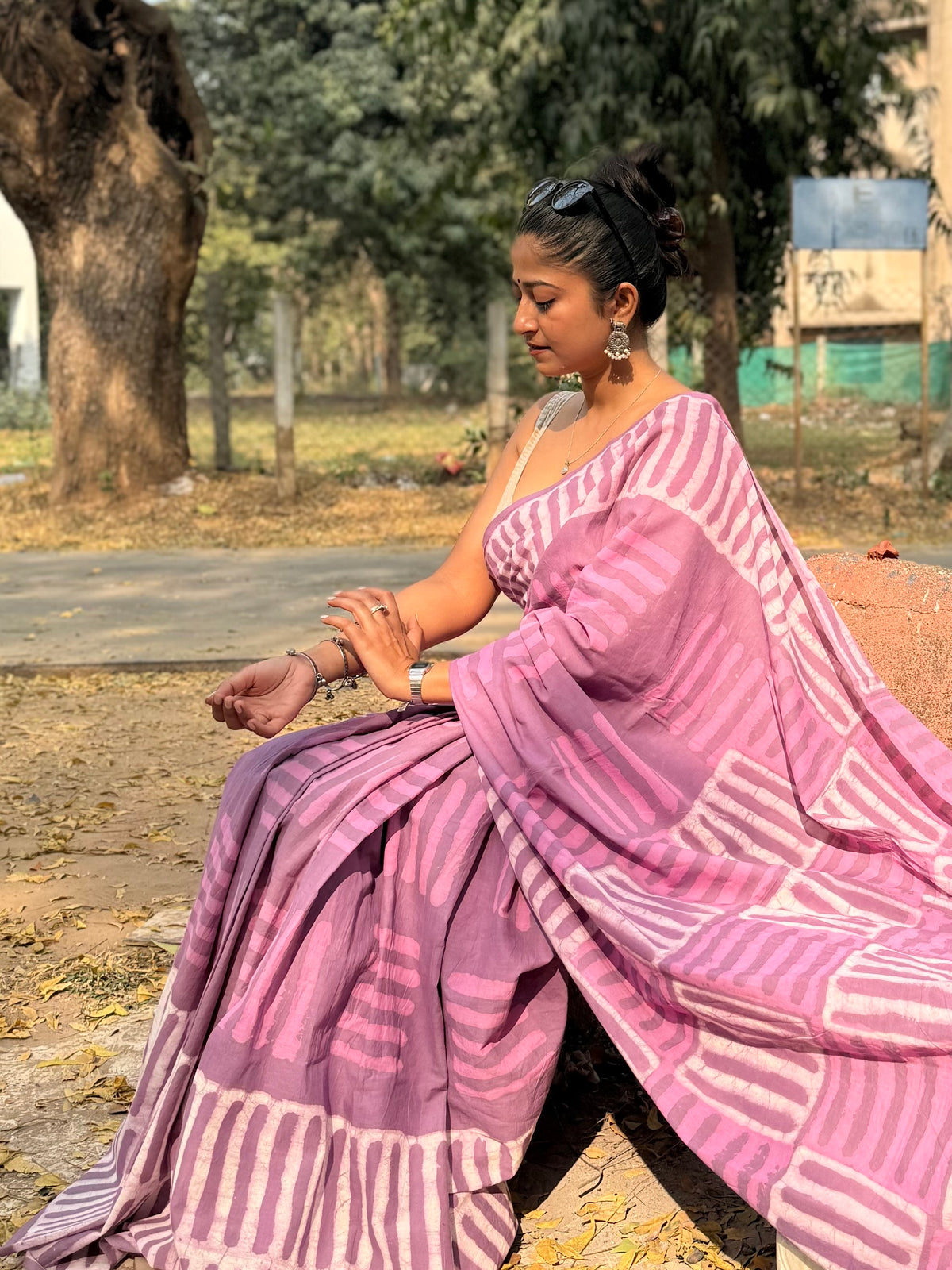Striped Box Saree