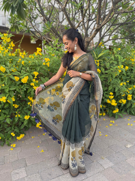 Forest Border Saree