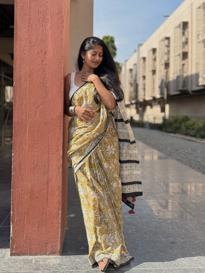 Ochre Vine Saree