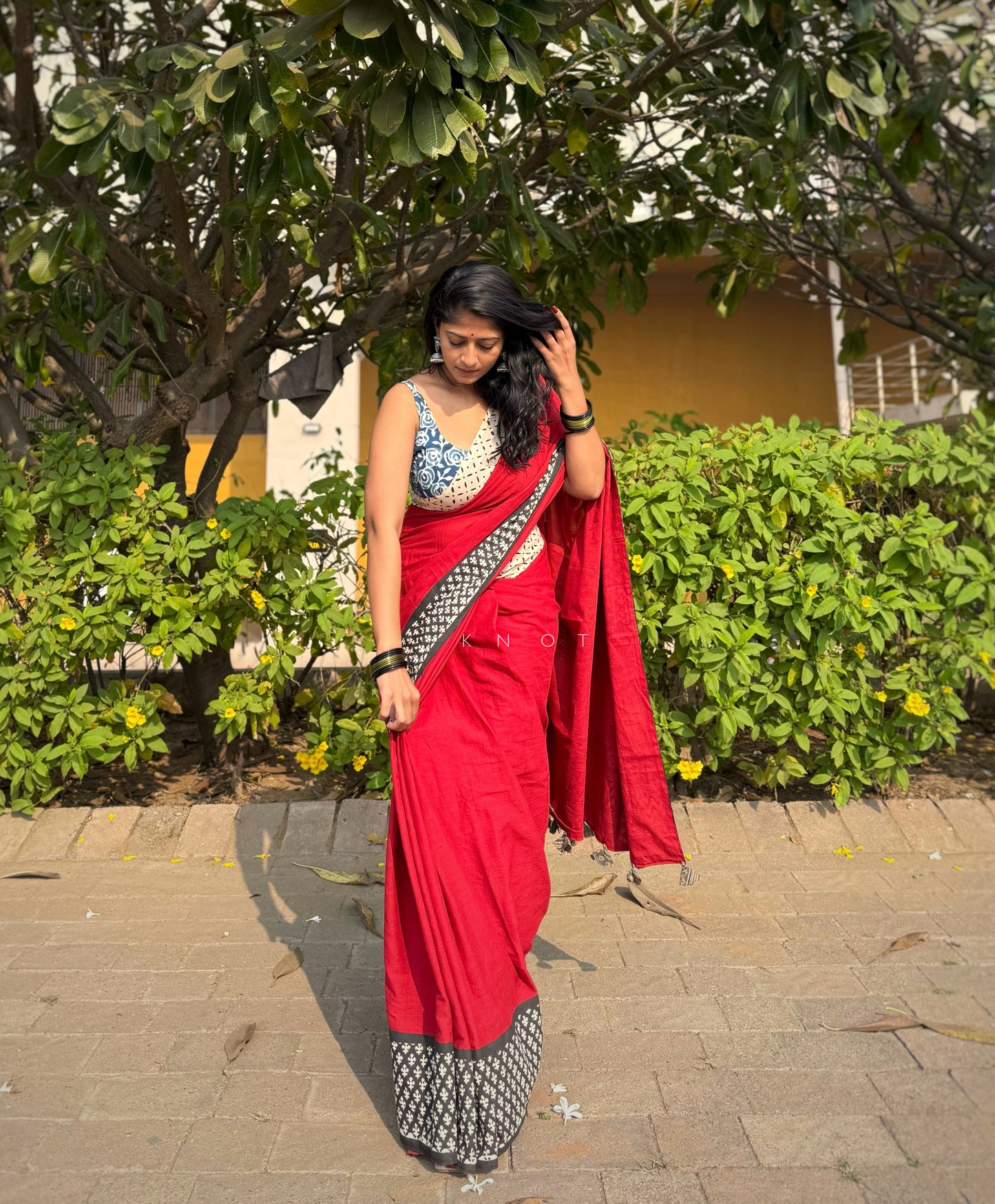 Ruby Border Saree