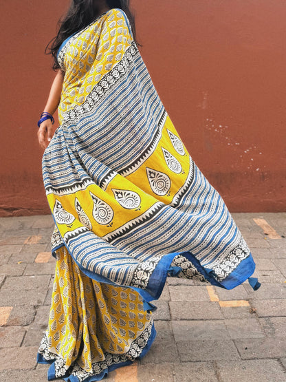 Golden Fern Saree